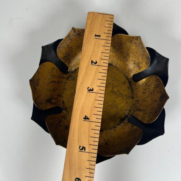 Gilded Lotus Accent Bowl/Candle Holder Vintage Style Made in India - Picture 5 of 6